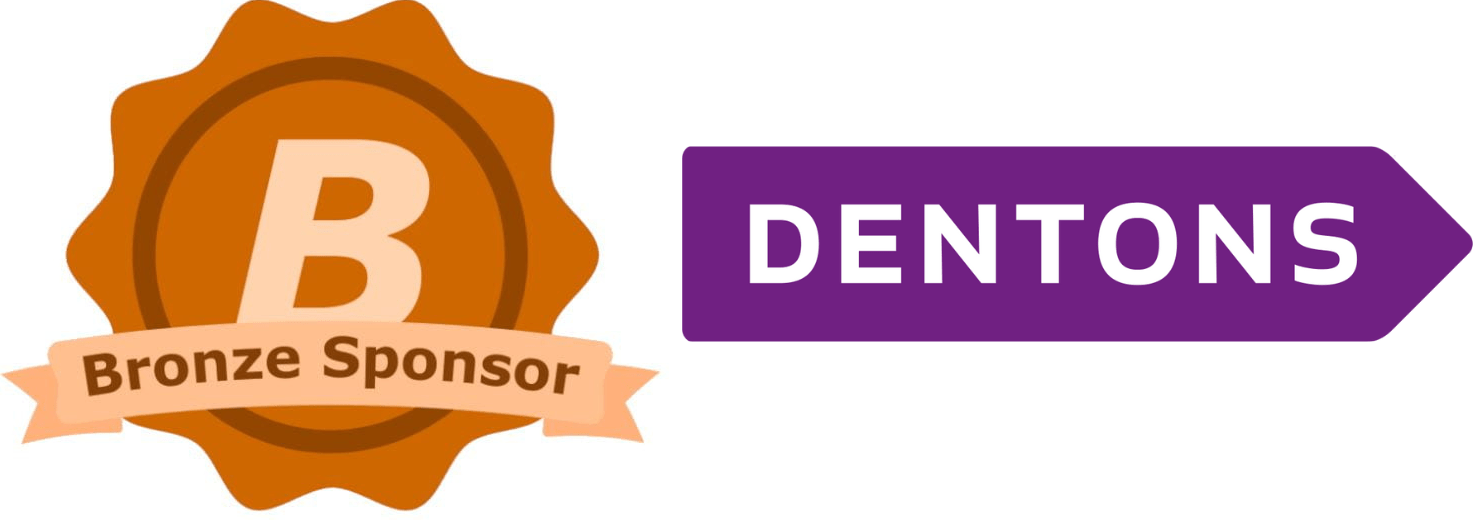 Logos of Dentons as Bronze Sponsor